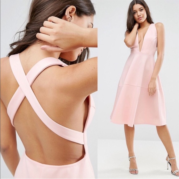 asos pink skater dress